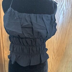 Papermoon Black Ruched Tank Top